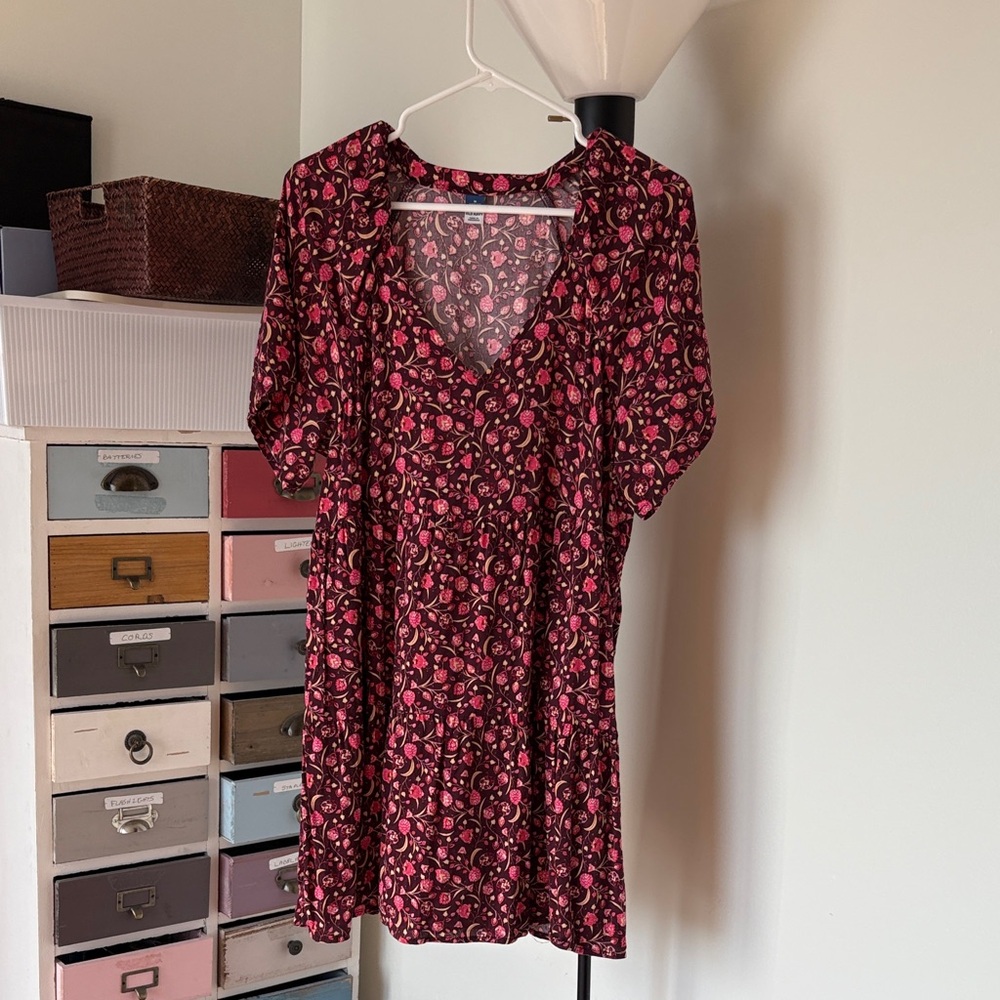Old Navy Floral Dress with Pink and Brown